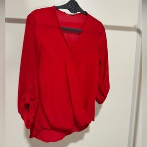 Pleione Vivid Red Women's Blouse